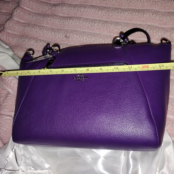 Coach Vibrant Purple Leather Satchel - Picture 14 of 14